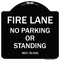 Signmission Michigan Fire Lane No Parking or Standing Heavy-Gauge Aluminum Sign, 18" x 18", BW-1818-23876 A-DES-BW-1818-23876 - alternate 1